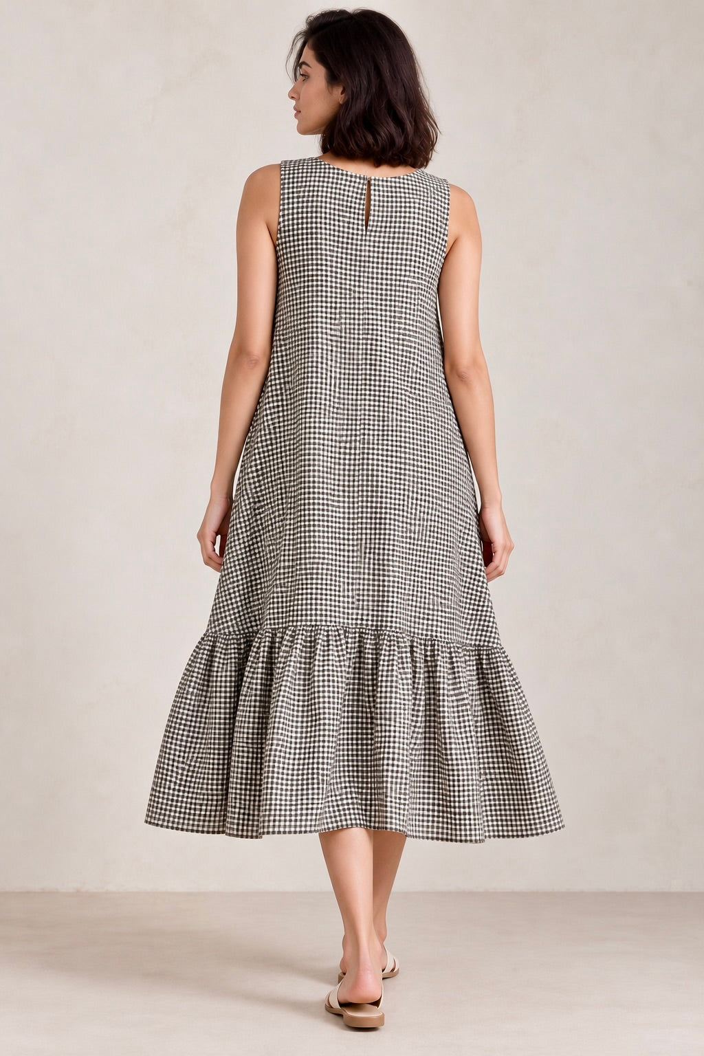 Checks Ruffle Dress