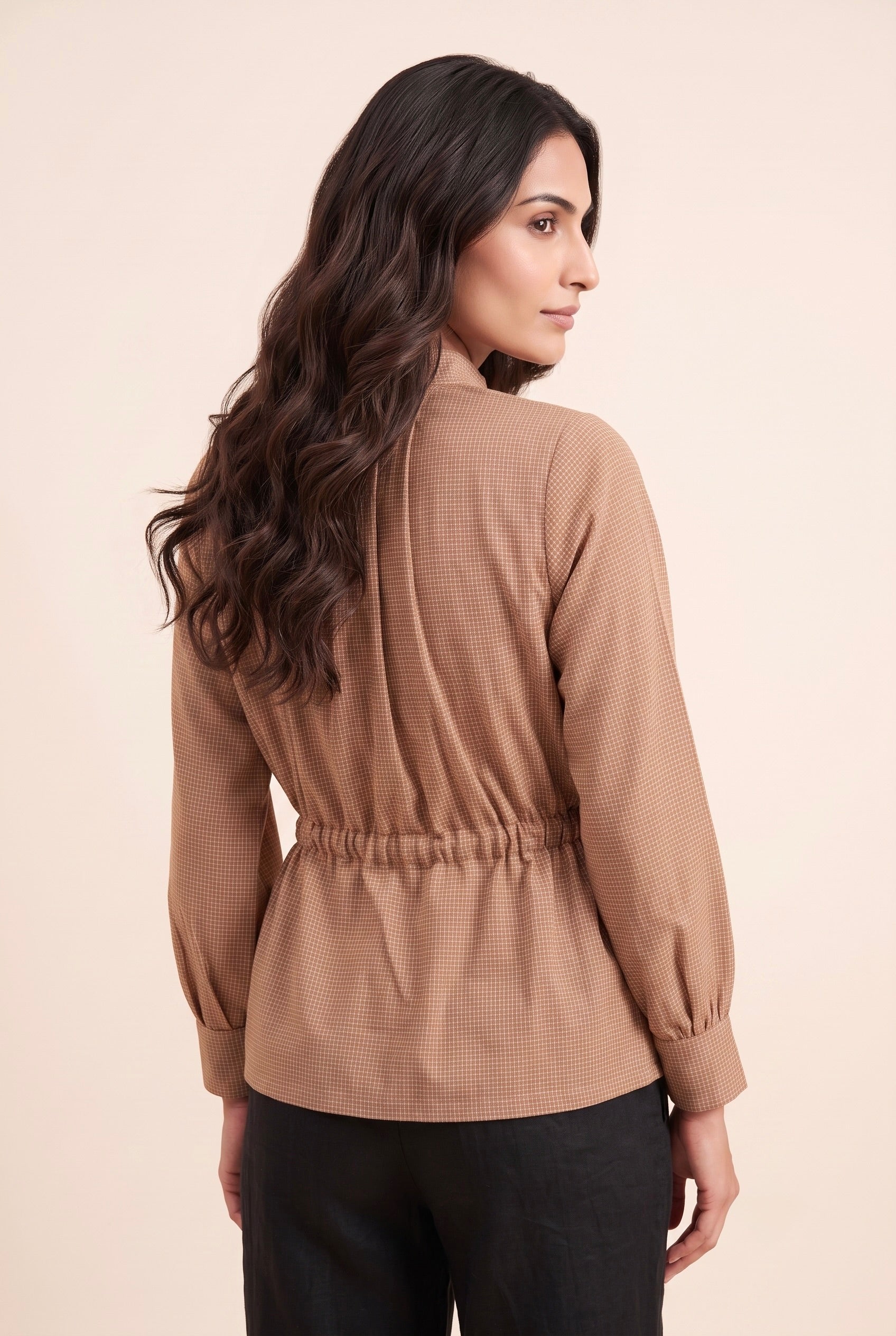 Mocha Check Top