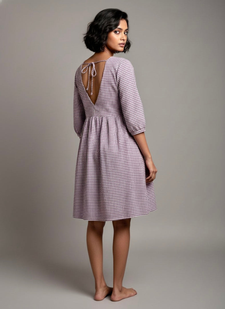 Lilac Check Day Dress