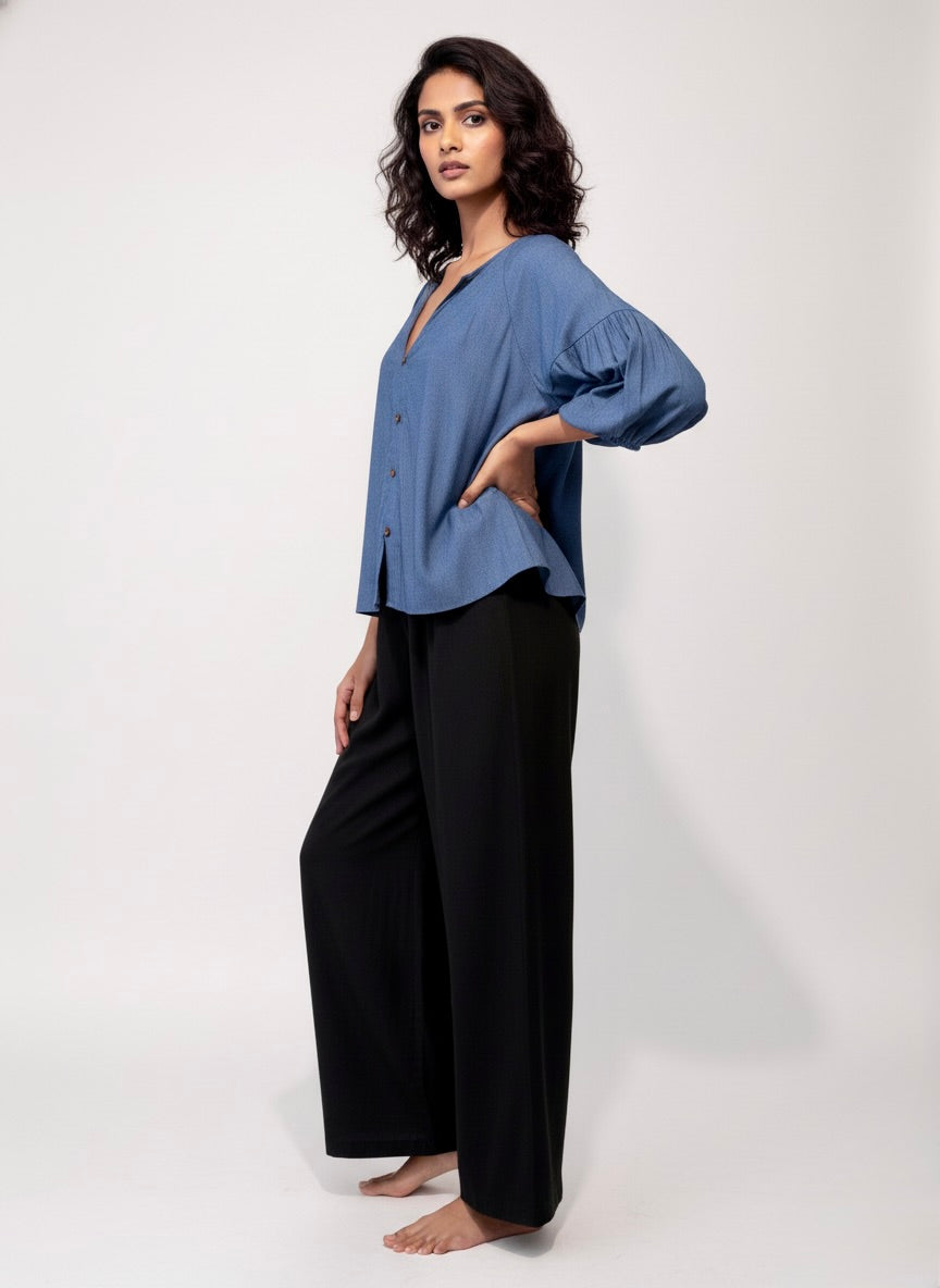 Denim Ease Top