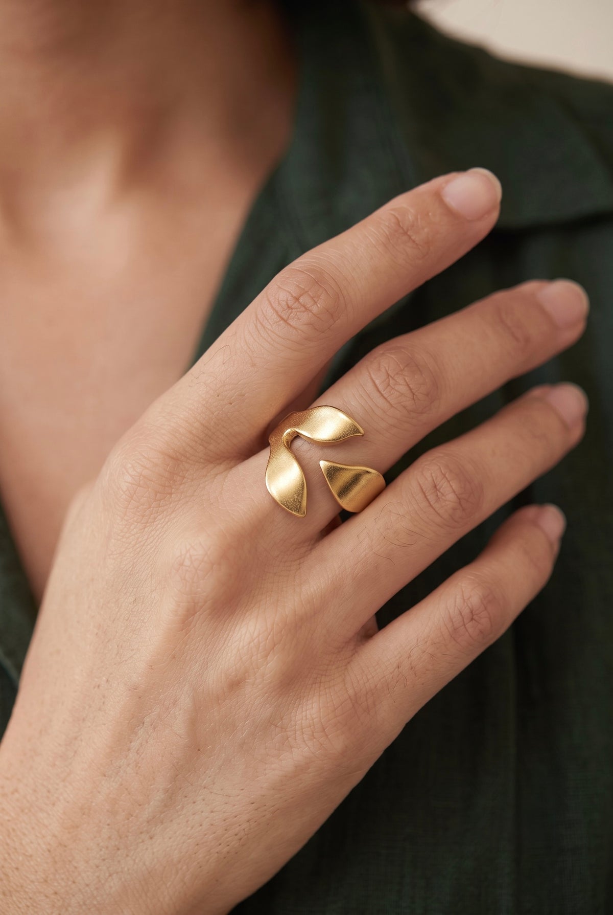 Open Leaf Ring