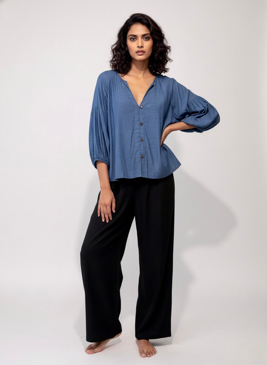 Denim Ease Top