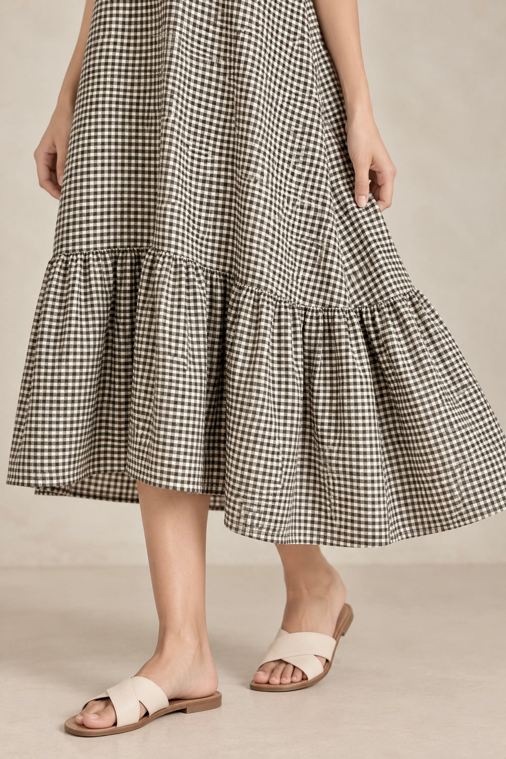 Checks Ruffle Dress