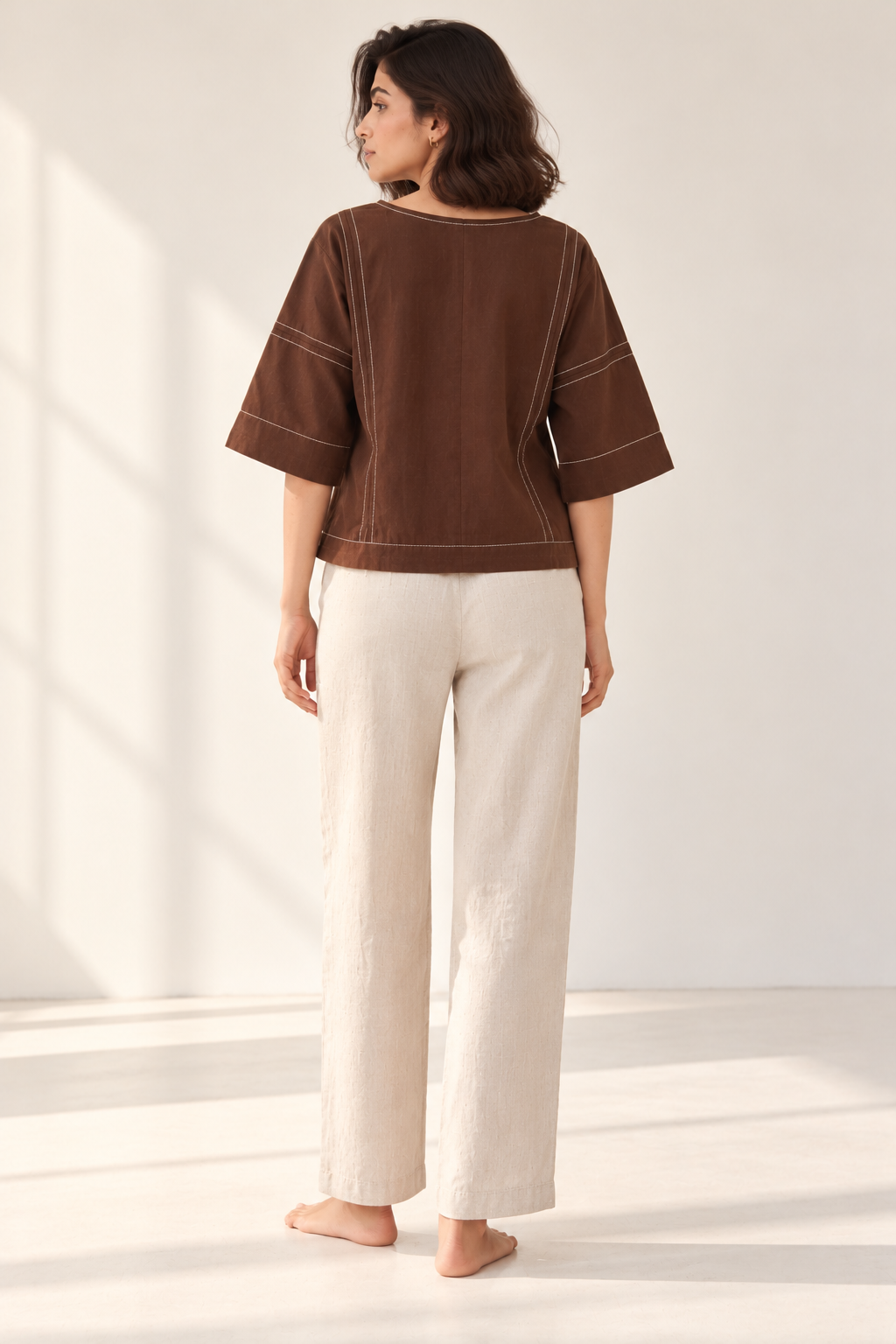 Brown Stitch Top