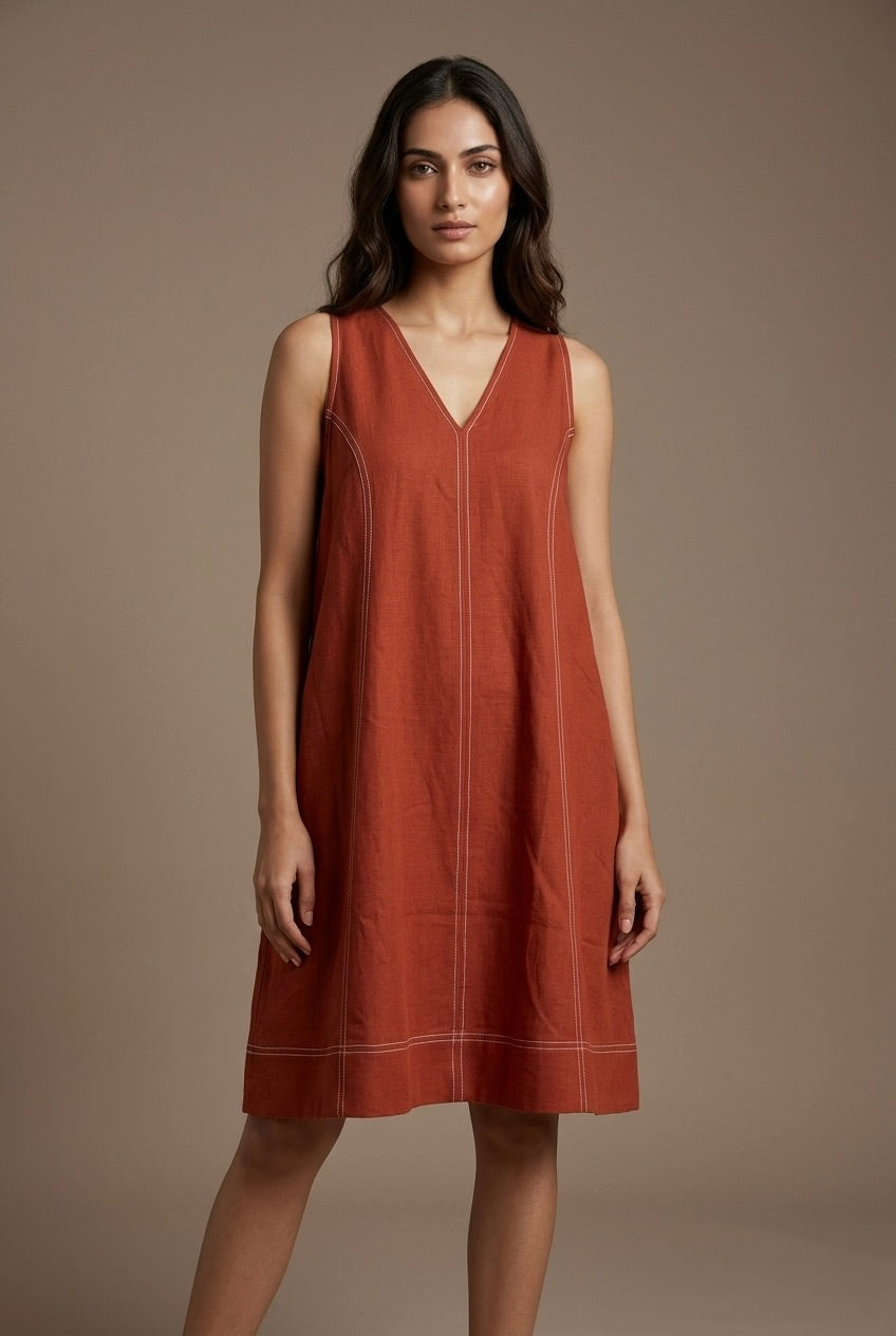 Rust Stitch Dress