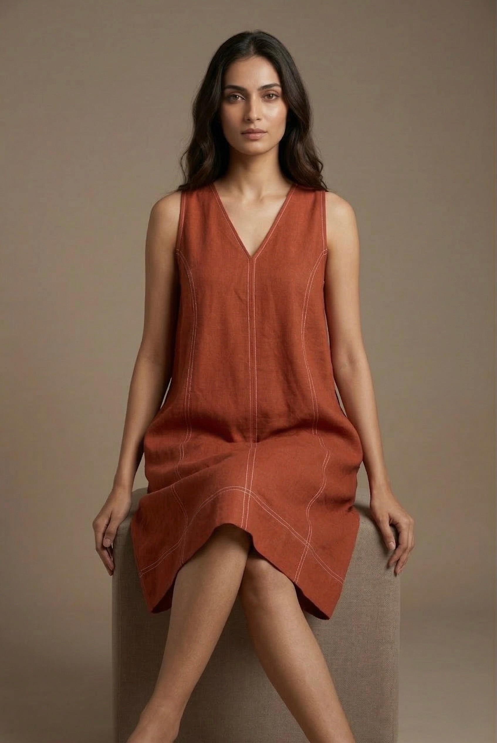 Rust Stitch Dress