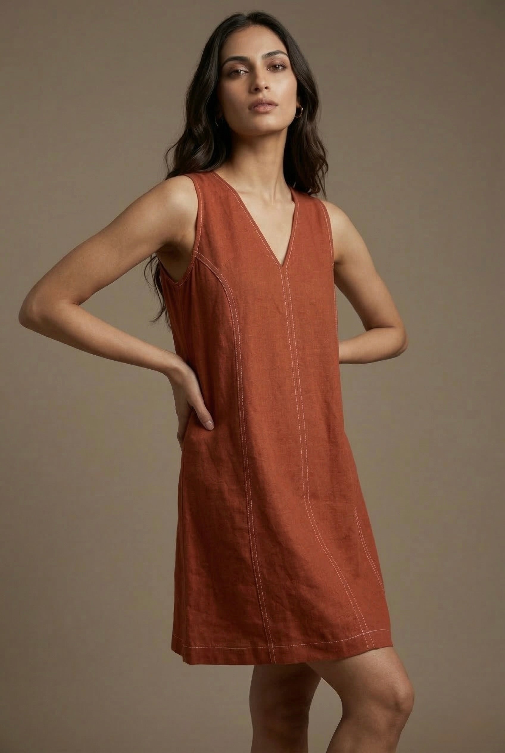 Rust Stitch Dress