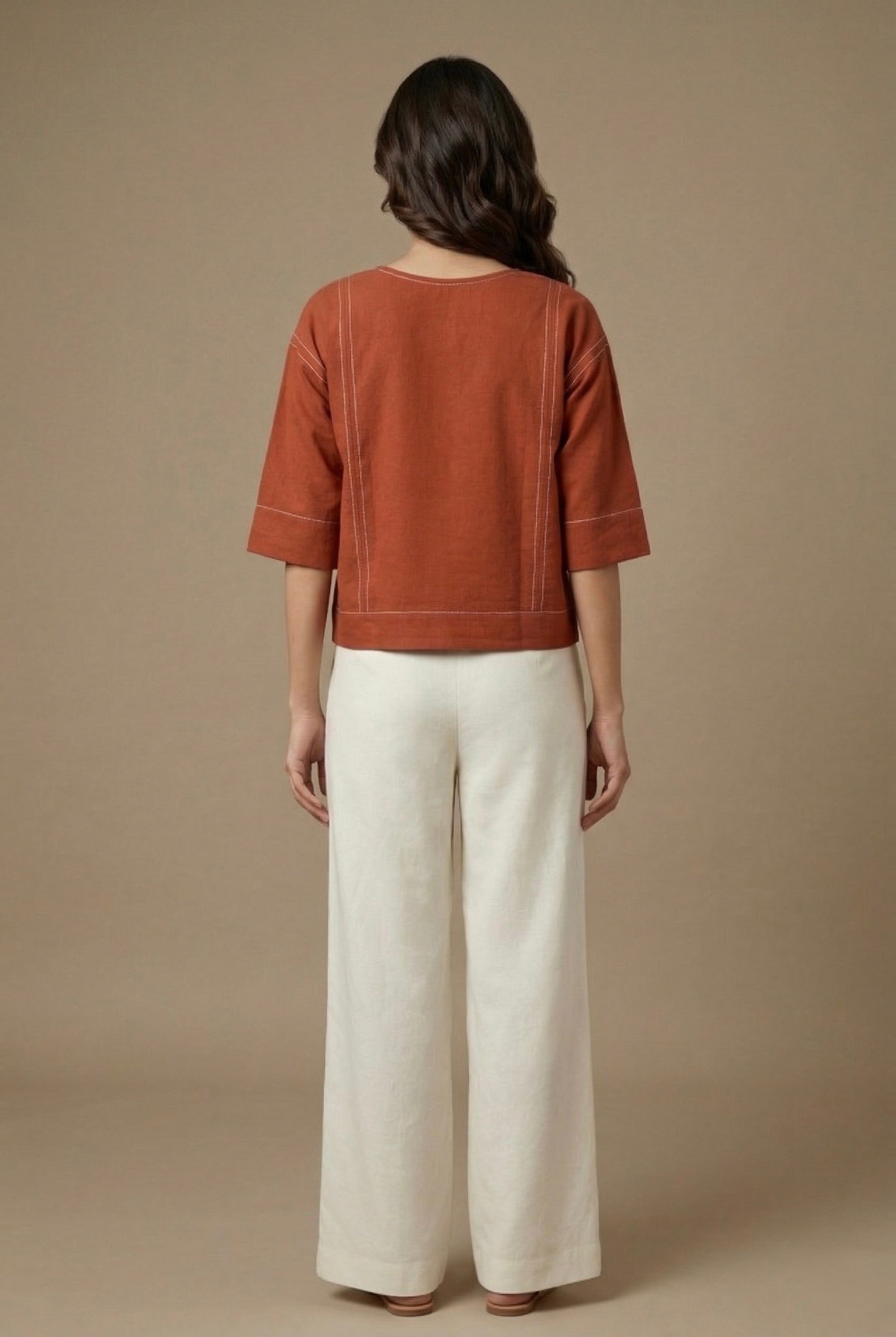 Rust Stitch Top