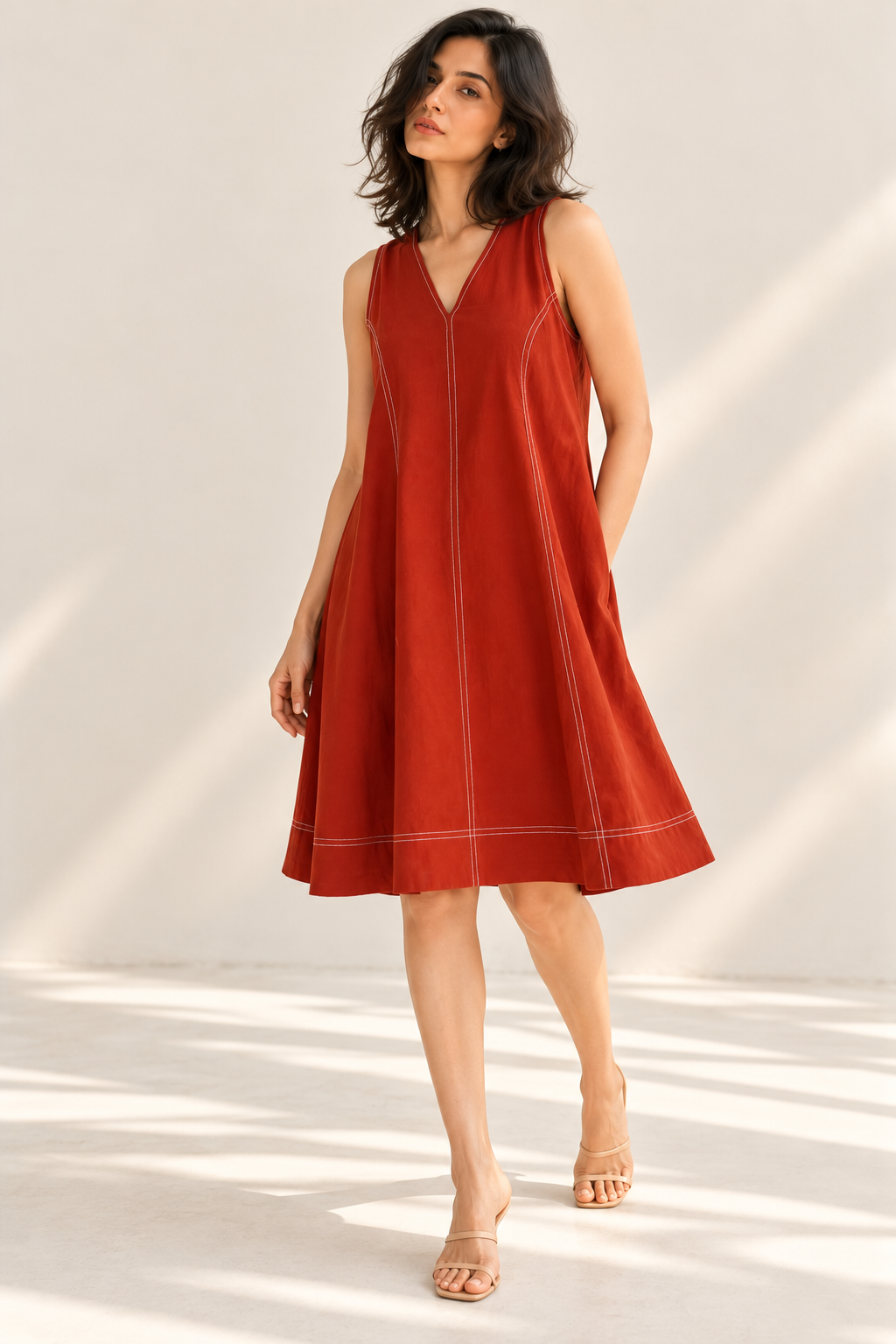 Rust Stitch Dress