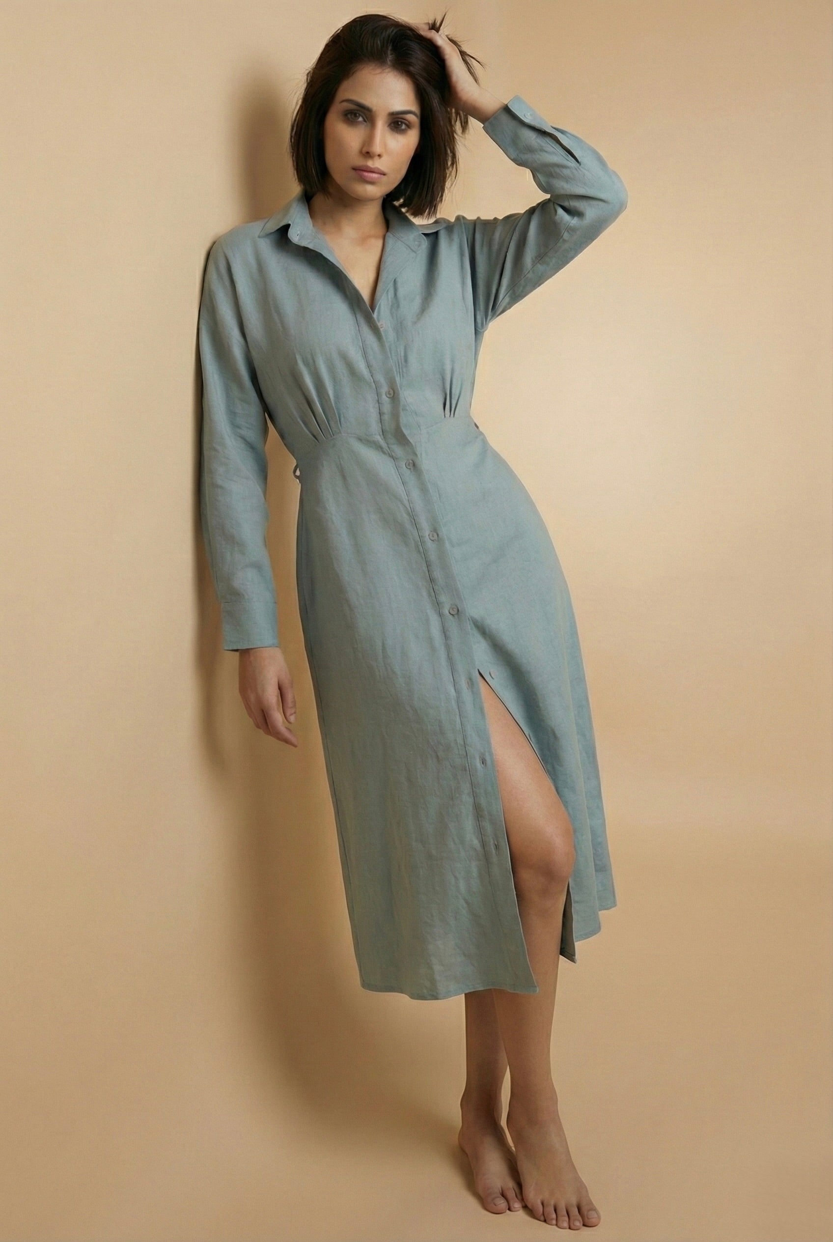Blue Shirt Dress