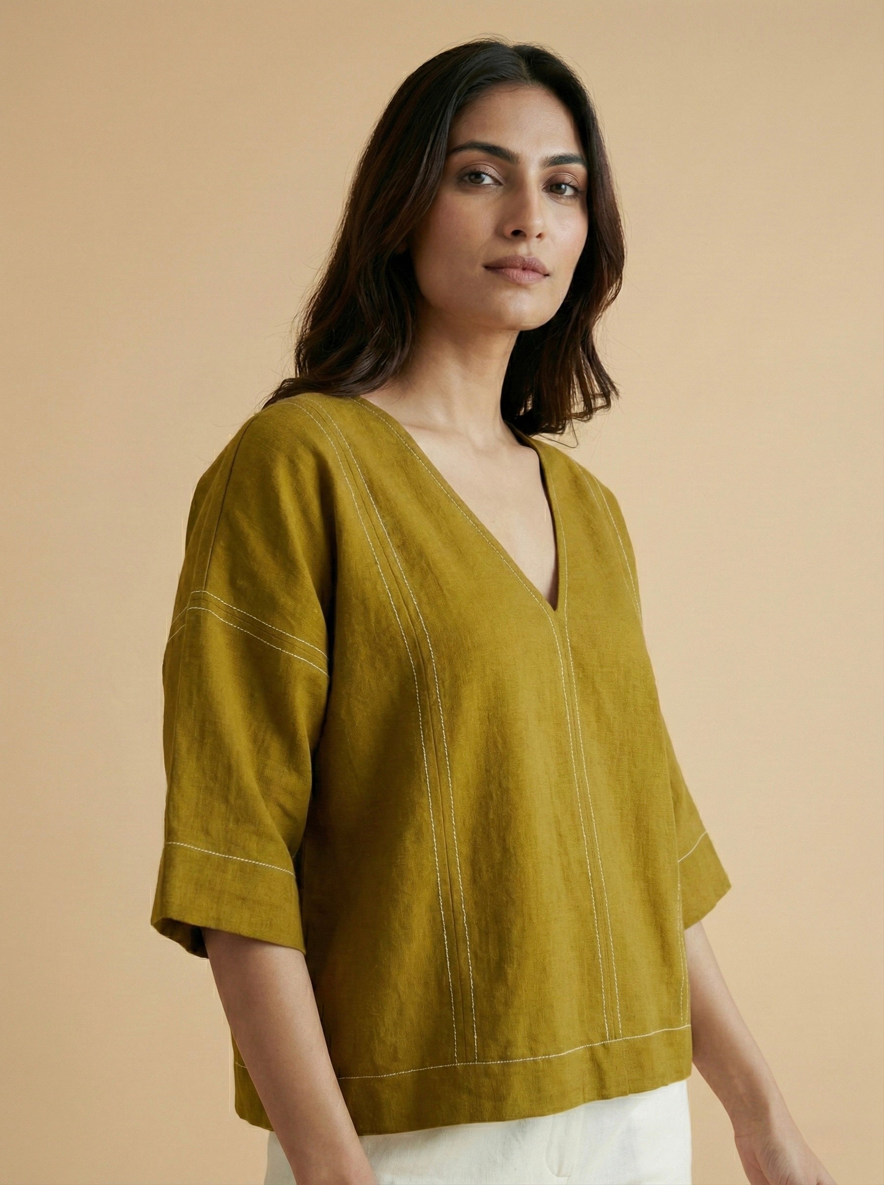 Olive Stitch Top